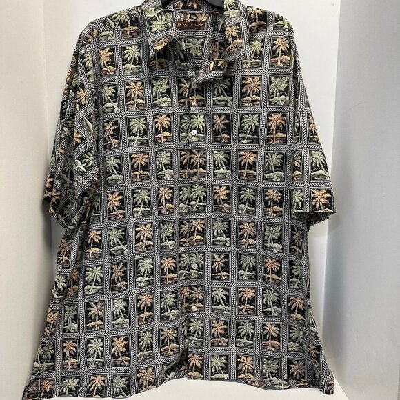 Tori Richard Button Up Shirt Palm Trees Size 2 XL Short Sleeve Casual - Picture 1 of 9
